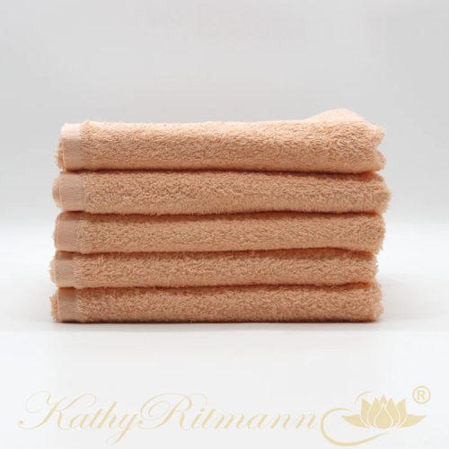 pfirsichfarbenes Frottierhandtuch, 30x30cm, 420g (KR4003030peach)